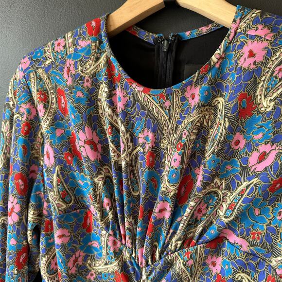 ISABEL MARANT Linazi Gathered Printed Jersey Top Size 36 - Picture 6 of 15